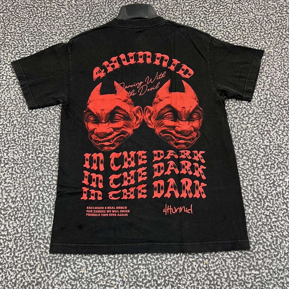 Vintage 4 Hunnid Shirt Men Medium In The Dark Short Sleeve‎ Crew Neck Cotton